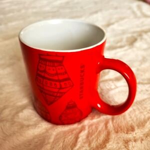 Starbucks 2015 Christmas Mug, Red with Ornaments, Cup of Cheer!